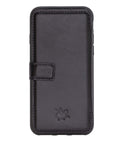 Verona Luxury Black Leather iPhone 8 Flip-Back Wallet Case with Card Holder - Venito - 8