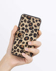 Verona Luxury Leopard Leather iPhone SE 2020 Flip-Back Wallet Case with Card Holder - Venito - 3