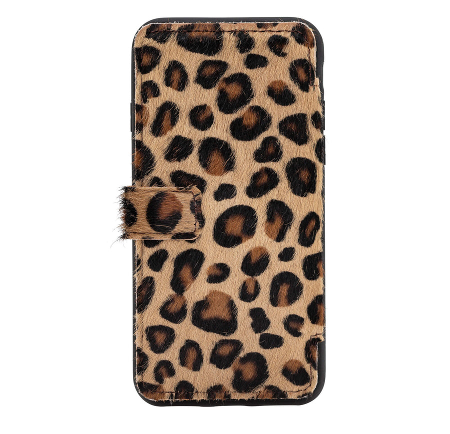 Verona Luxury Leopard Leather iPhone SE 2020 Flip-Back Wallet Case with Card Holder - Venito - 8