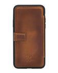 Verona Luxury Brown Leather iPhone X Flip-Back Wallet Case with Card Holder - Venito - 8