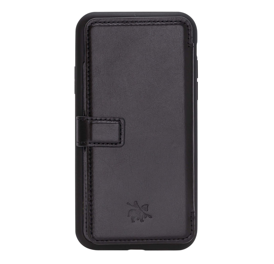 Verona Luxury Black Leather iPhone XR Flip-Back Wallet Case with Card Holder - Venito - 8
