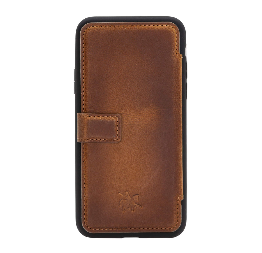 Verona Luxury Brown Leather iPhone XS Flip-Back Wallet Case with Card Holder - Venito - 8