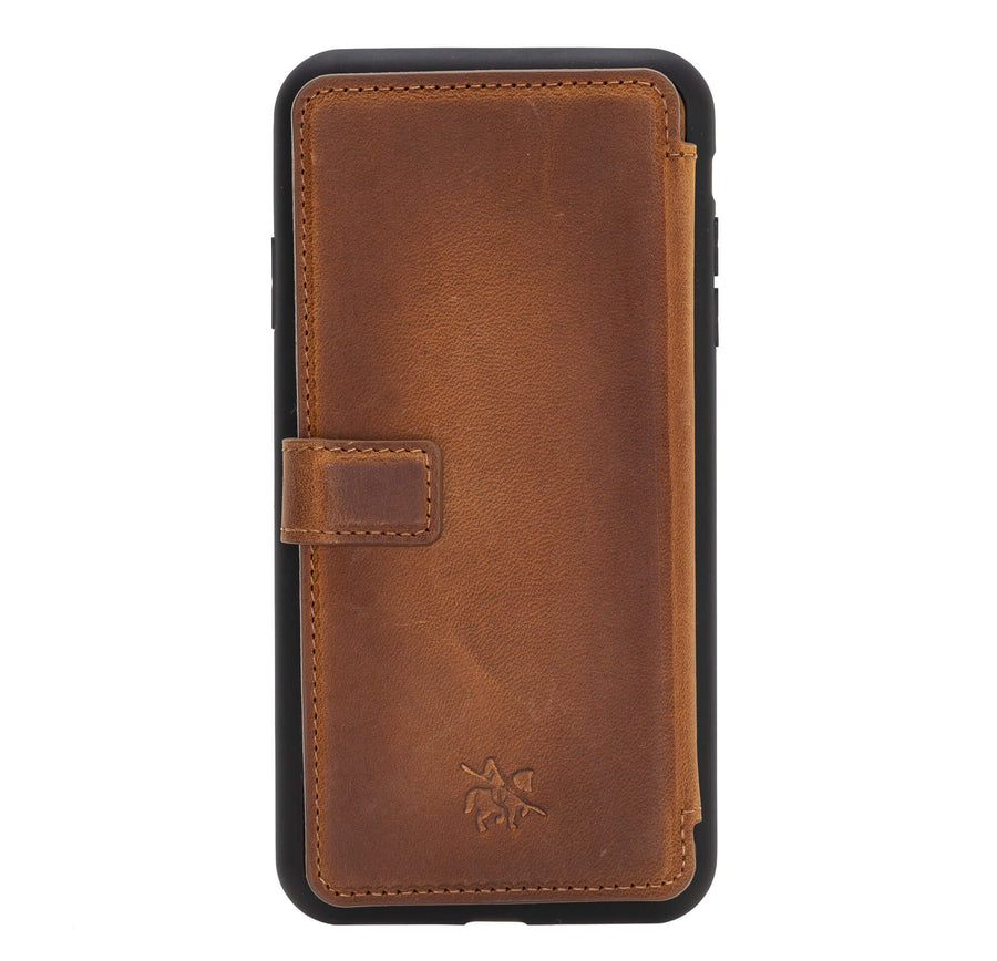 Verona Luxury Brown Leather iPhone XS Max Flip-Back Wallet Case with Card Holder - Venito - 8