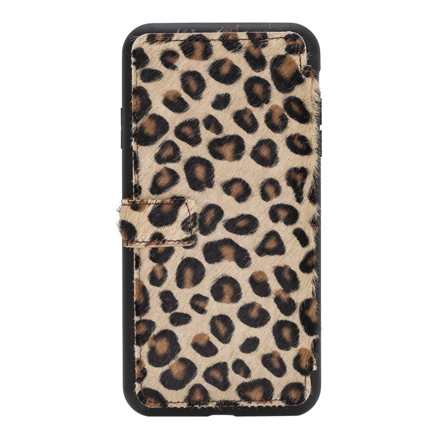 Verona Luxury Leopard Leather iPhone XS Max Flip-Back Wallet Case with Card Holder - Venito - 8