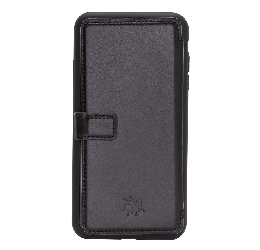 Verona Luxury Black Leather iPhone XS Max Flip-Back Wallet Case with Card Holder - Venito - 8