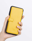 Verona Luxury Yellow Leather iPhone XS Max Flip-Back Wallet Case with Card Holder - Venito - 3