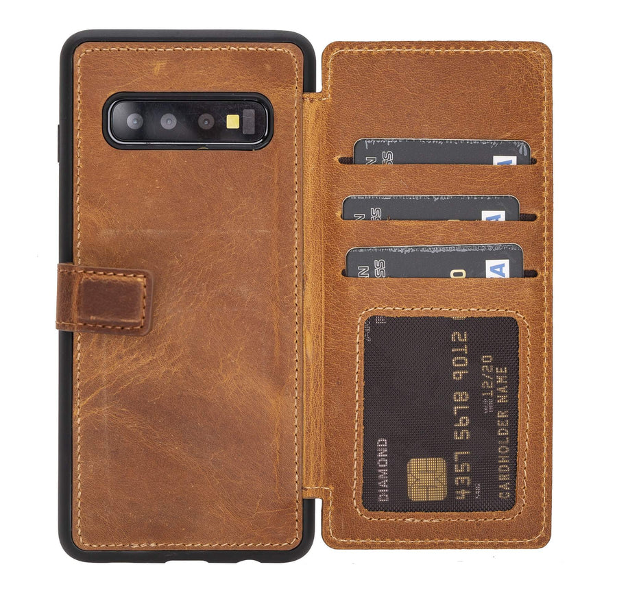 Verona - Funda tipo cartera delgada de piel con bloqueo RFID para Samsung Galaxy S10