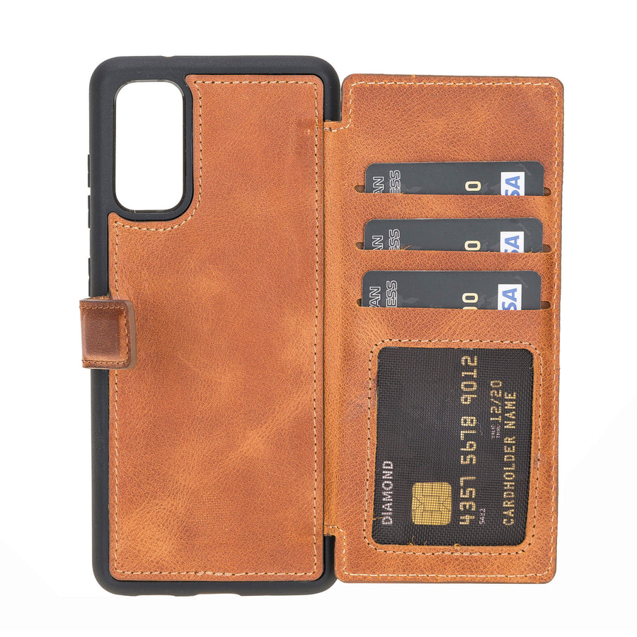 Verona Funda tipo billetera delgada de cuero con bloqueo RFID para Samsung Galaxy S20