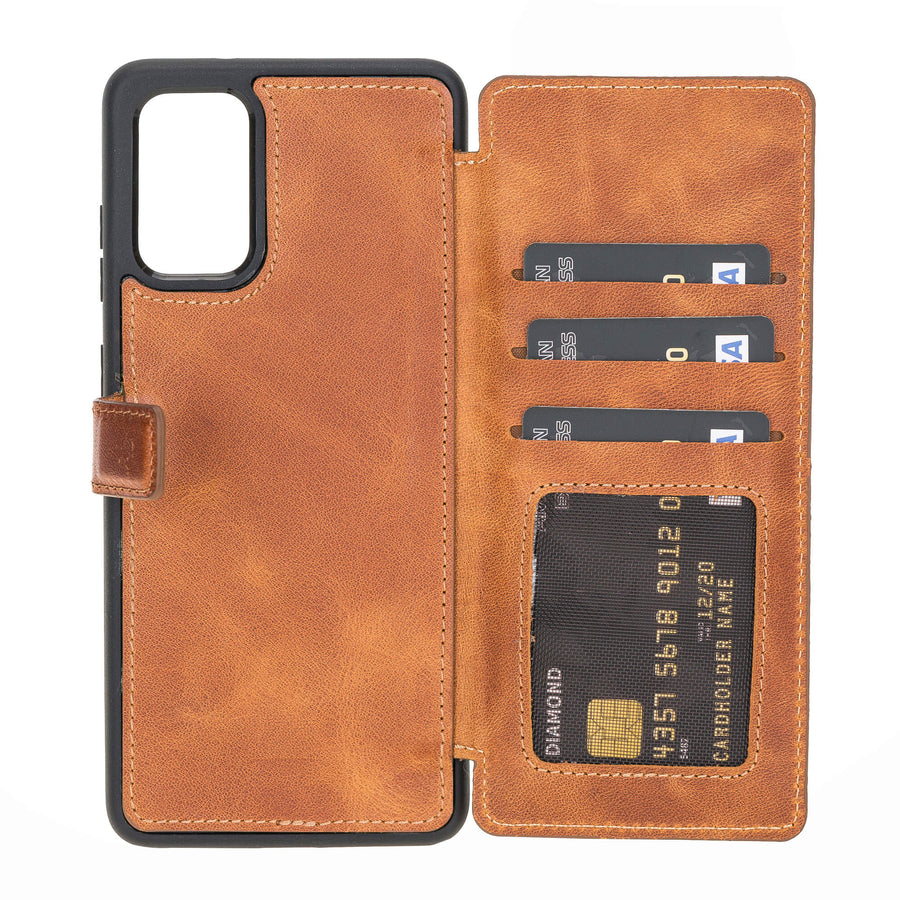 Verona Funda tipo billetera delgada de cuero con bloqueo RFID para Samsung Galaxy S20 Plus