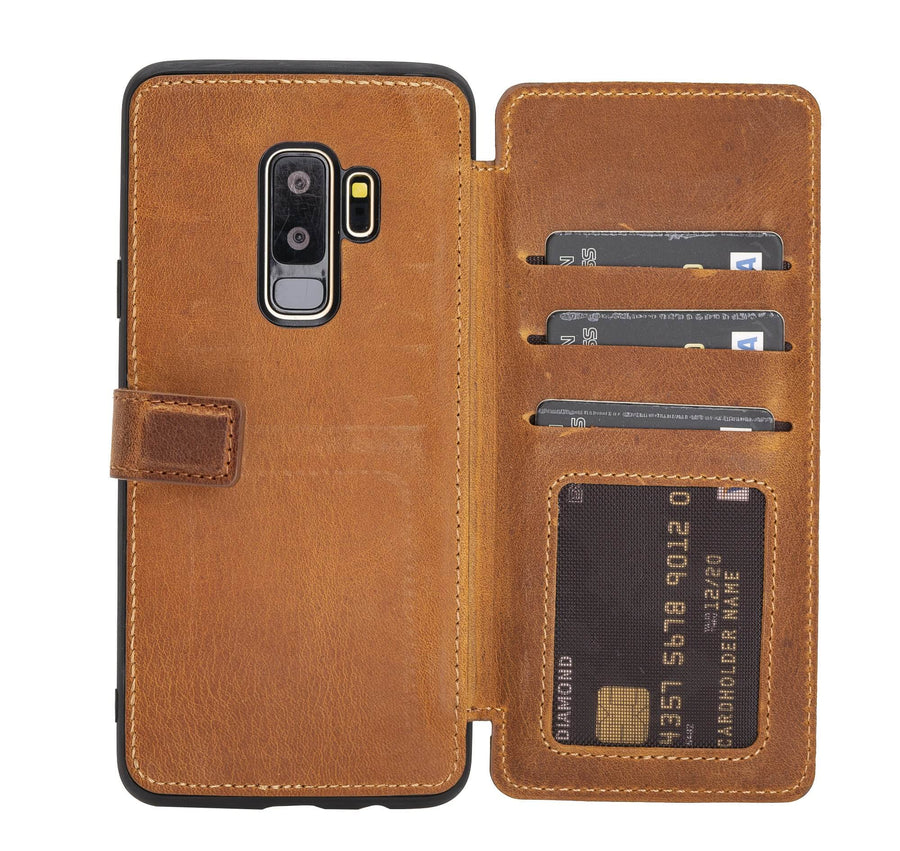 Verona - Funda tipo cartera delgada de piel con bloqueo RFID para Samsung Galaxy S9 Plus